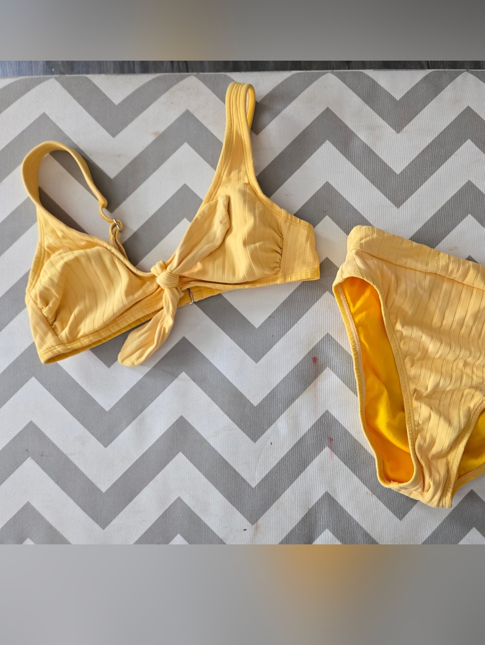Xhilaration Yellow Ribbed Bikini Set